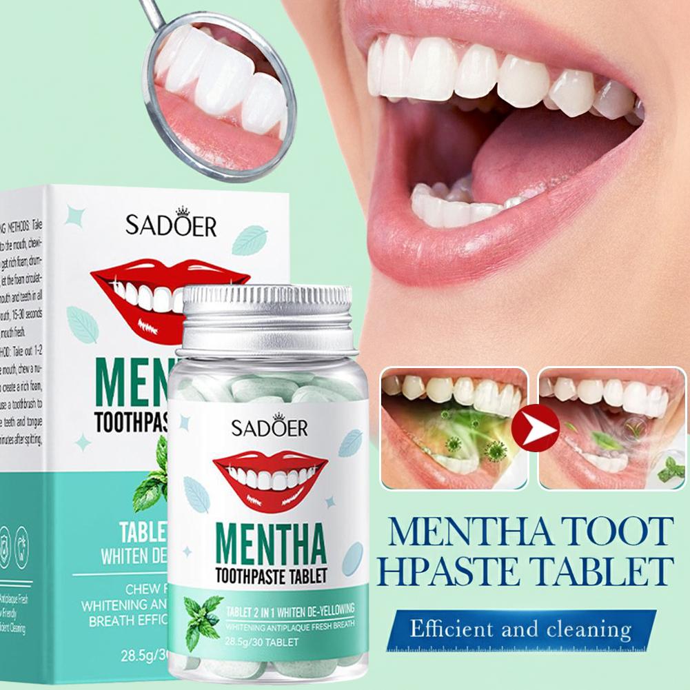 Teeth Whitening Treatment - 30Pcs Solid Toothpaste Tablets Teeth Whitening