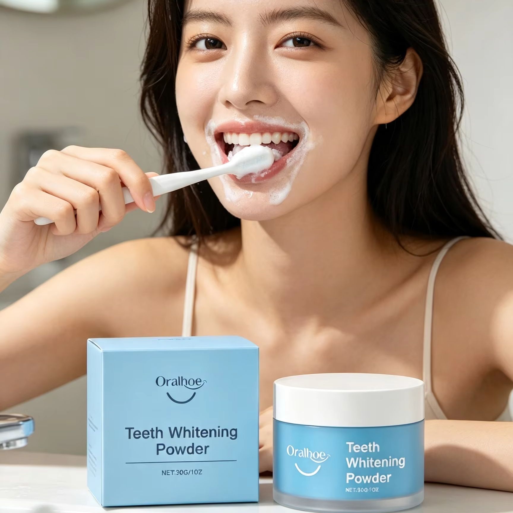 Teeth Whitening Singapore - Oralhoe Tooth Powder for Brushing Teeth